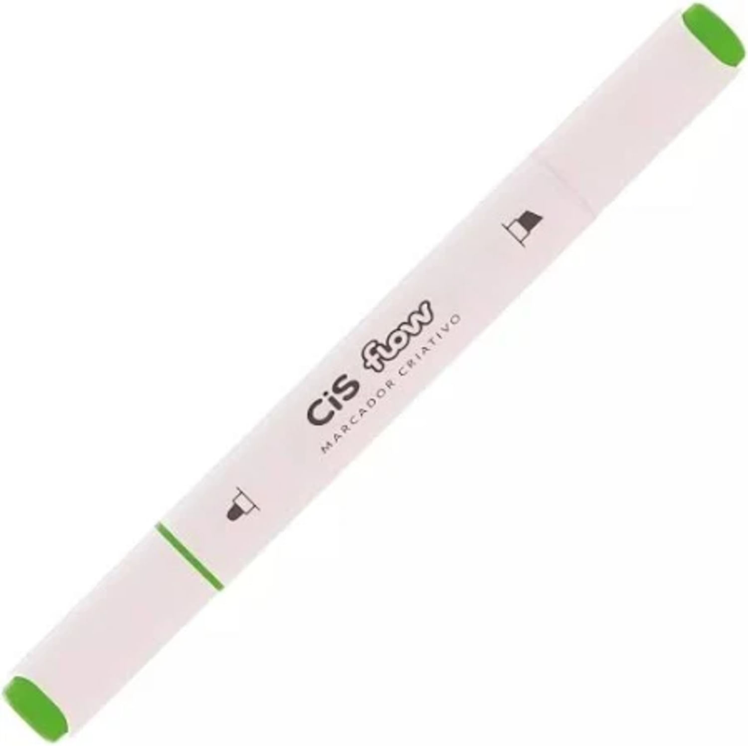 Marcador Permanente Criativo Ponta Dupla Cis Flow Verde Maçã 47